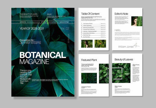 Minimal Botanical Magazine Editorial Layout