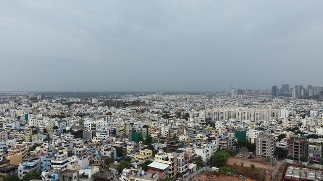 Aerial view of Hyderabad city in India