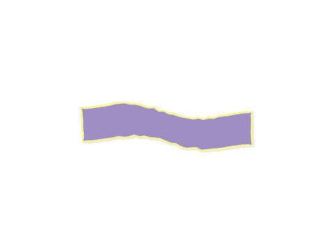 A horizontal strip of light purple paper with a decorative yellow border