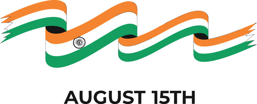 Indian Independence Day celebration with waving flag on August 15th