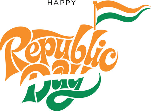 Vibrant Republic Day celebration graphic with Indian flag colors