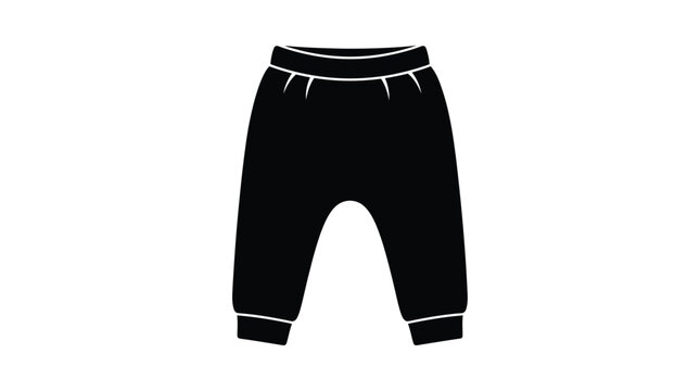 Sweatpants Silhouette Against White Background trousers pants