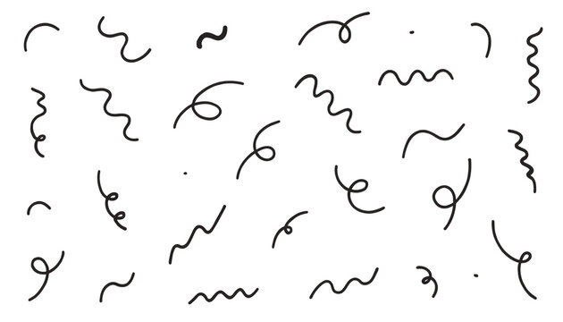 Hand drawn squiggles and swirls. Abstract doodle patterns.