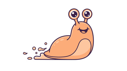 Smiling orange snail cartoon character © MUKTARANI
