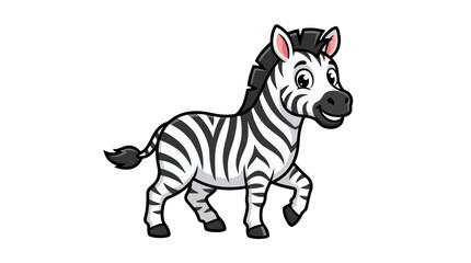 Smiling cartoon zebra running © MUKTARANI