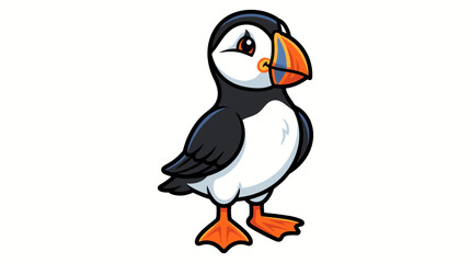 Fototapeta premium Cute puffin bird standing