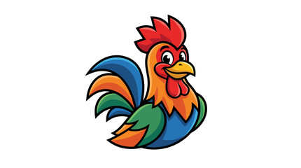 Colorful cartoon rooster © MUKTARANI