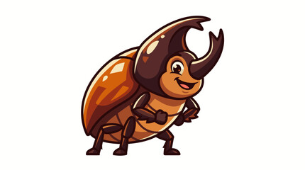 Smiling cartoon rhino beetle standing © MUKTARANI