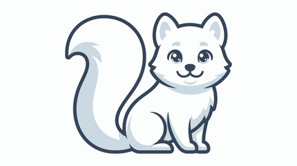 Cute cartoon squirrel sitting and smiling © MUKTARANI