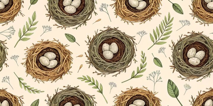 seamless pattern with nest