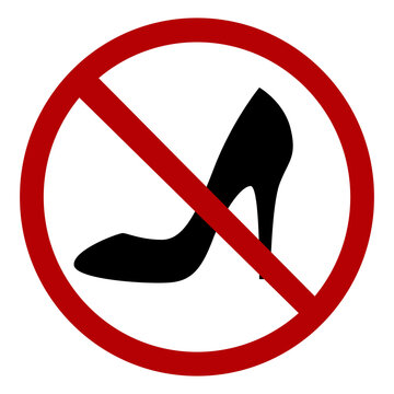 No High Heels Forbidden Warning Prohibition Sign Vector Icon