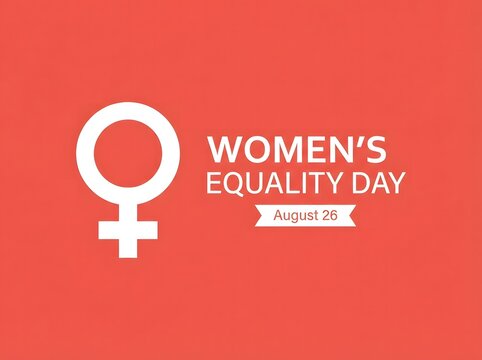 Women equality day august 26 design symbol and text label with equality