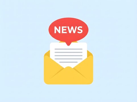 News letter envelope with speech bubble graphic envelope information