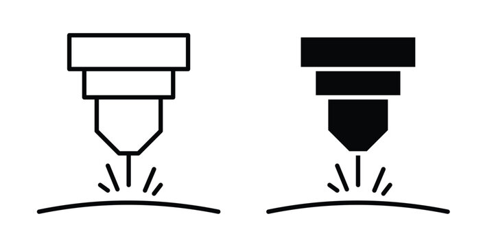 Laser machine icon editable design set