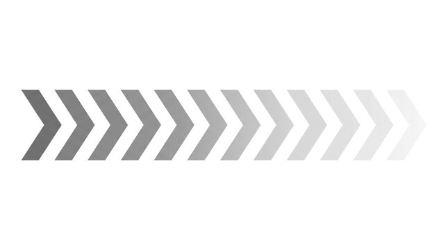 Horizontal arrow loading bar icon. Progress indicator with fading chevron shapes.