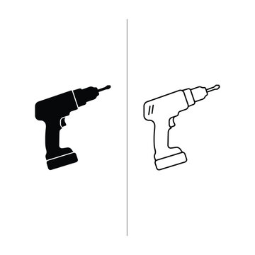 Black and white drill icons for design and illustration purposes only one sentence