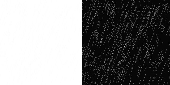 White streaks falling down on black background with white space on the left side on transparent background
