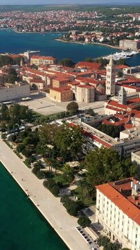 Zadar Peninsula Historic City Center Aerial View