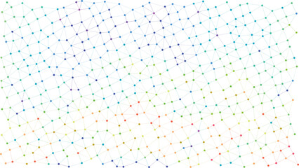 Colorful Abstract Polygonal Mesh Network Background with Connected Dots and Lines Geometric Low Poly Vector Design © designhutt