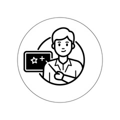 Naklejka premium Teacher Icon on White Background Vector Art Illustration on white background.