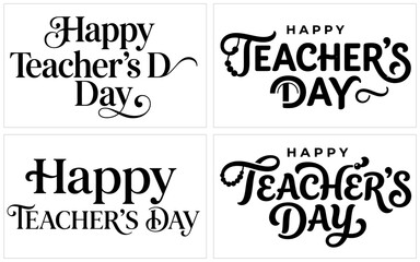 Happy teacher's day typography collection elegant designs for appreciation educational celebrations © Nasir Khan