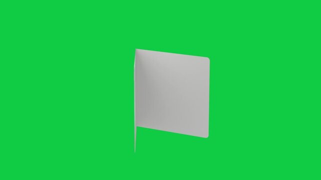 Baby card rotating, opening after spin, revealing interior on transparent background to show design