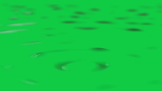 Glossy pool on transparent bg reacting to drops, forming cavity, making ripples to show gloss shift