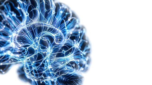 Glowing neural network activity inside a human brain
