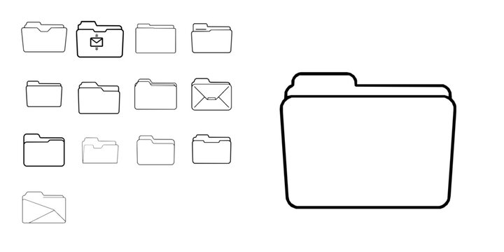 File Folder Folded Professional Style Office Document Icon Outline