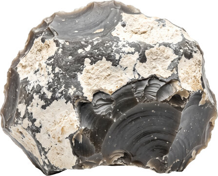 Isolated Flint Stone Rock Cutout PNG on Transparent Background