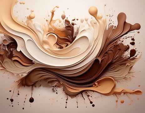 abstract paint splats a palette of brown and cream tones