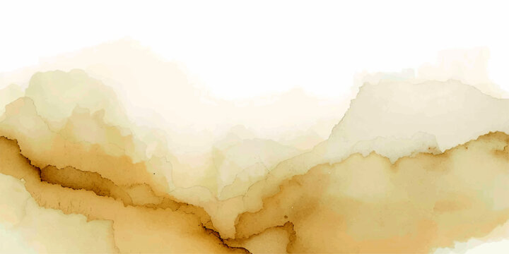 Abstract Blue Sky Landscape Vector Illustration with Soft Watercolor Clouds, Vintage Grunge Texture and Atmospheric Weather Background Design