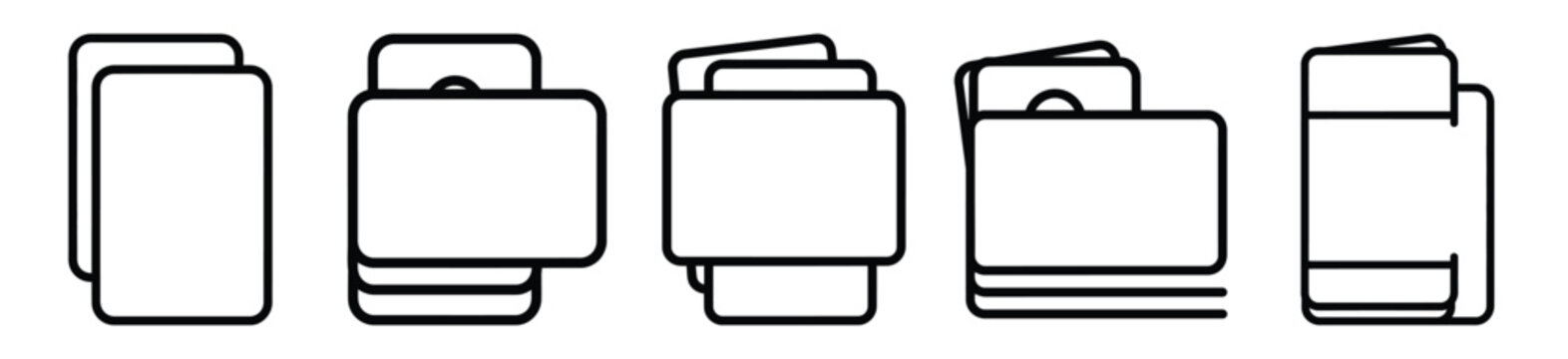 giggle cards drawing line art symbol and funny outline vector icon set.