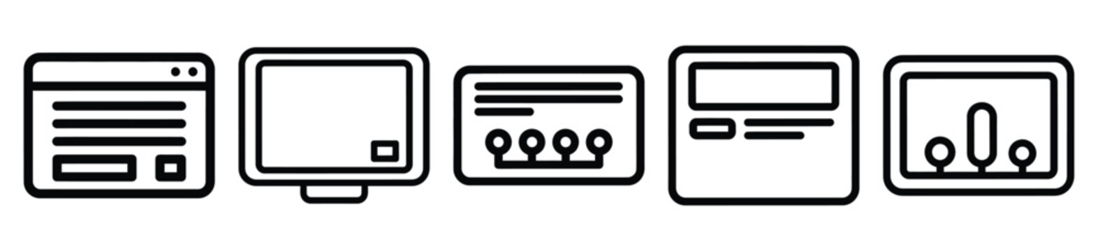 laughing cloud tech drawing line art symbol and funny outline vector icon set.