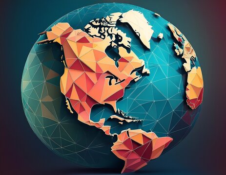low poly north america