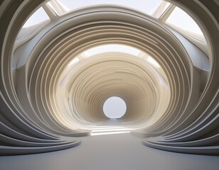 Obraz premium abstract architecture background spiral tunnel 3d render