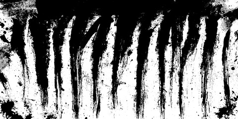A striking abstract black and white ink brush stroke pattern with organic textures and bold lines creates a dramatic and artistic visual. © GREENPIXEL Art