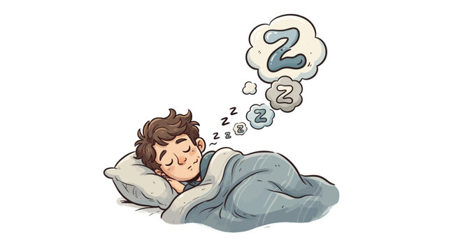 Man Sleeping on a Pillow Smiling.