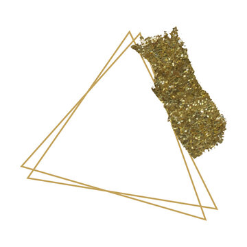 Gold glitter texture triangle design element geometric shape gold lines decorative background texture  shiny transparent background