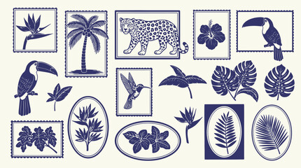 Vibrant illustrations of jungle animals and plants on display. © Asim