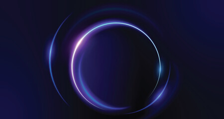 Futuristic Neon Circular Light Background with Blue and Purple Glow © syed
