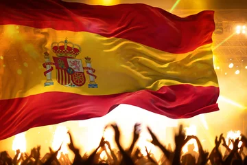 Soccer supporters and the flag of Spain © erika8213