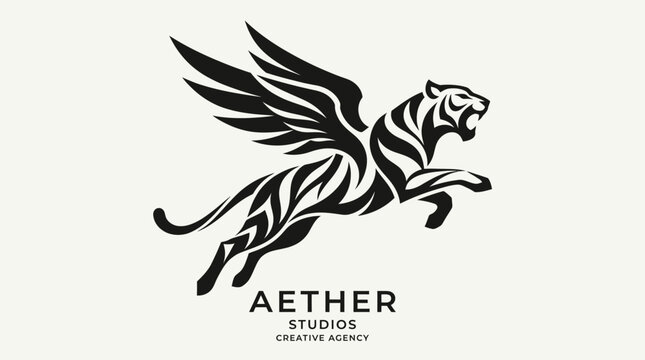 Winged Lion Logo Design.