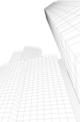Fototapeta premium architectural buildings vector 3d illustration