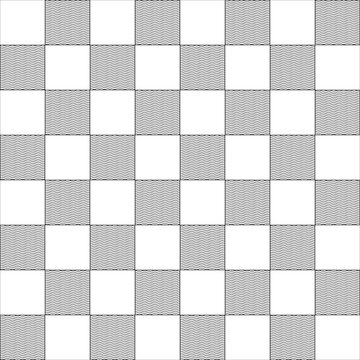 Chessboard or checker board seamless pattern in black and white. Checkered board for chess or checkers game. Strategy game concept. Checkerboard background. Transparent background SVG version.