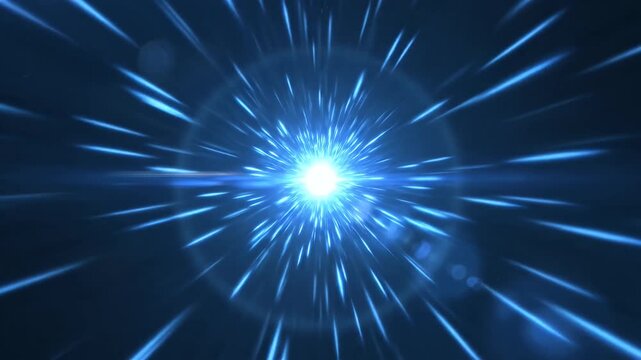 Bright blue starburst light effect background