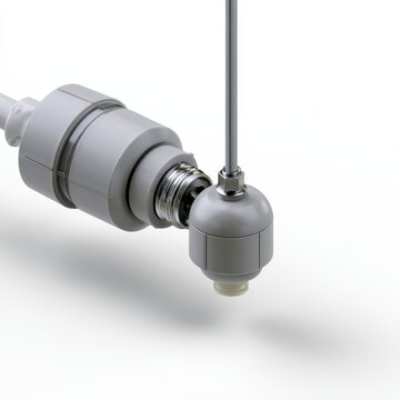 Photographic product shot of a water level float switch sensor on a white background
