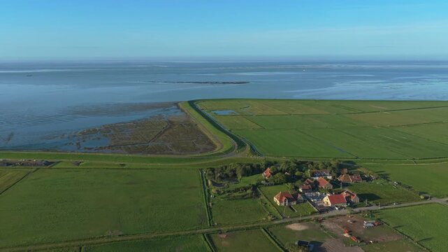 Aerial view of terschelling wadden sea island and coastline