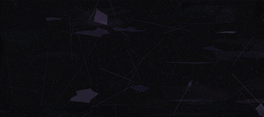 Dark deep space background with faint constellations, subtle polygons, and sharp light streaks, mysterious cosmic abstract art. © BE OO