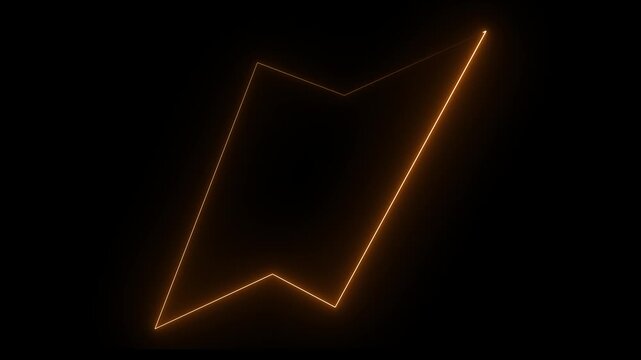 Glowing orange Neon Lightning Bolt Symbol Animation On Black Background. Energy Power Sign With Vibrant Light Effect.4k motion video.